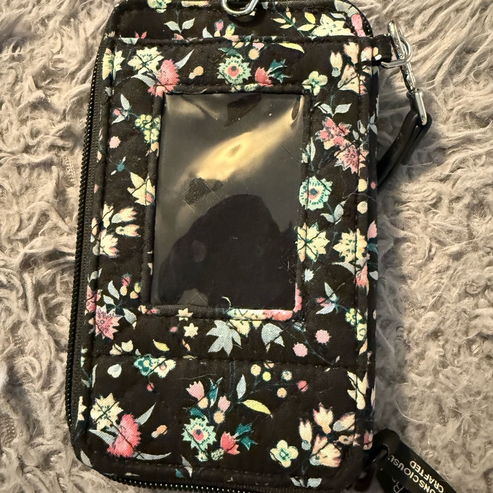 Vera Bradley Black Floral Wristlet - Picture 2 of 5